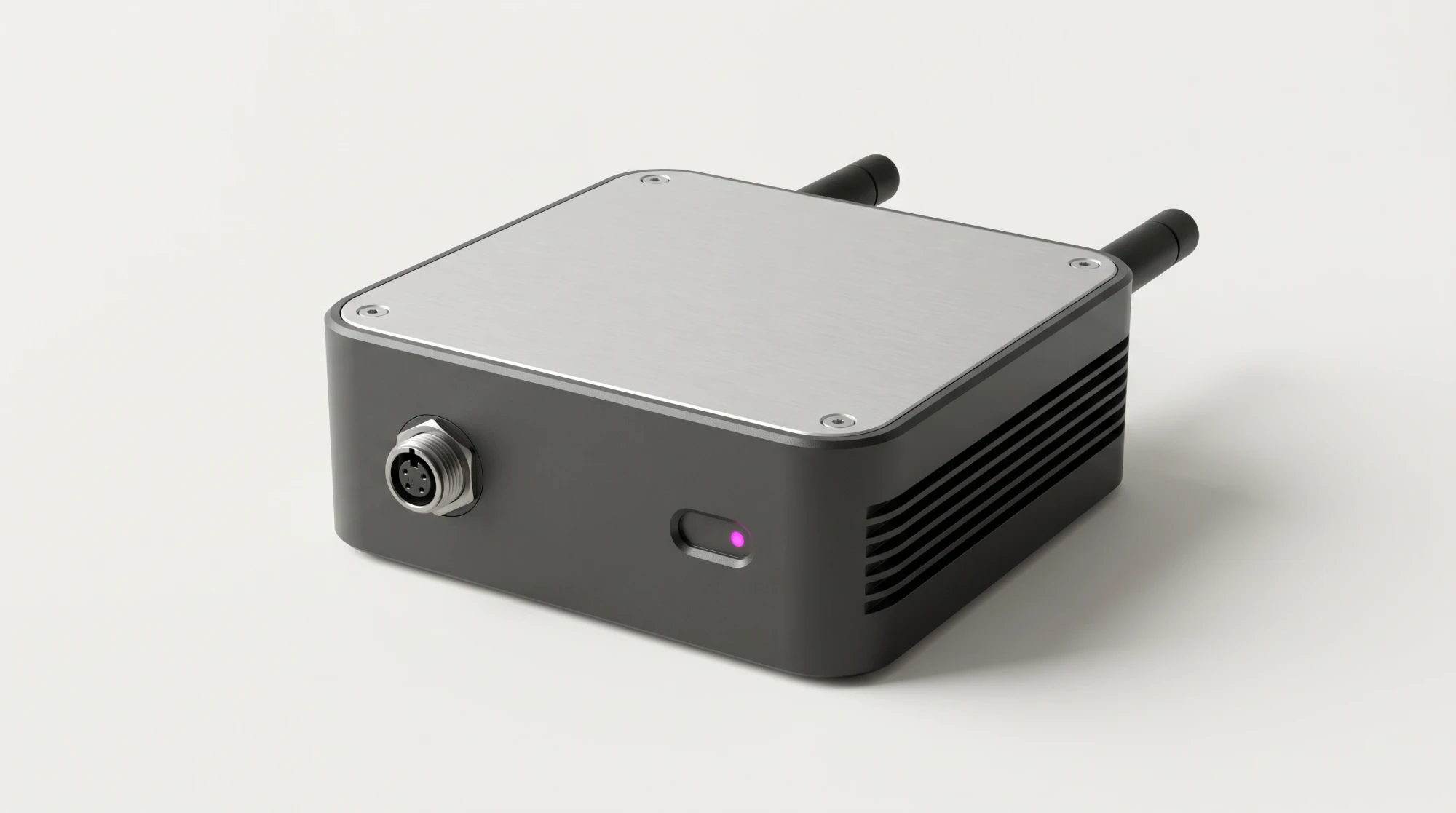Gateway AIoT de Singular: chasis de aluminio con HAT de radio y terminales industriales